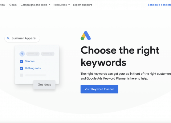 Google keywords planner