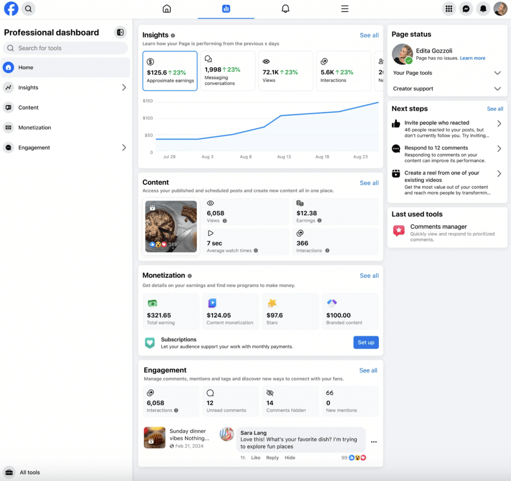 Facebook仪表盘
