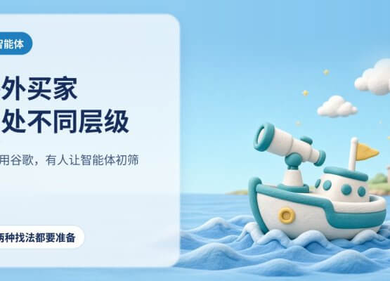海外买家分布在不同层级：一架软陶望远镜放在船头，望向远处海岸上的小工厂
