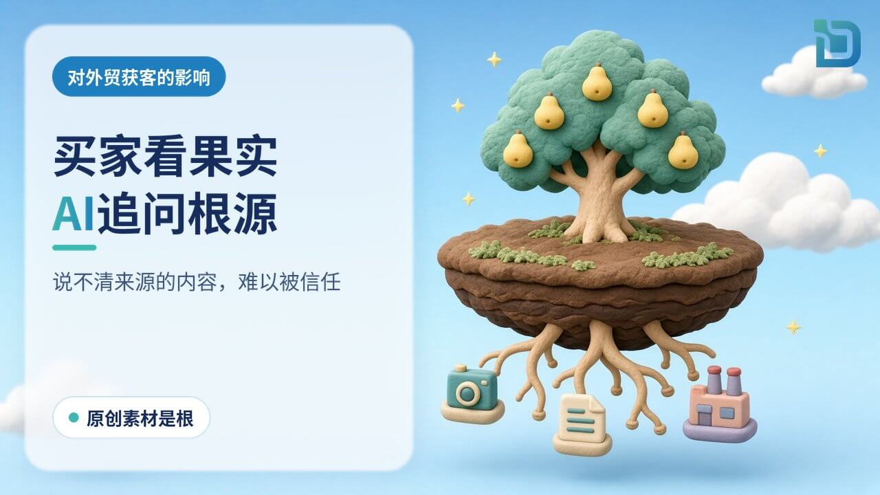 买家看果实，AI追问根源：一棵树的根部连着相机、文件和工厂图标