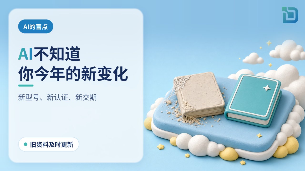 旧资料要及时更新：软陶桌上一本旧产品目录蒙上灰尘，旁边是一本崭新发亮的目录