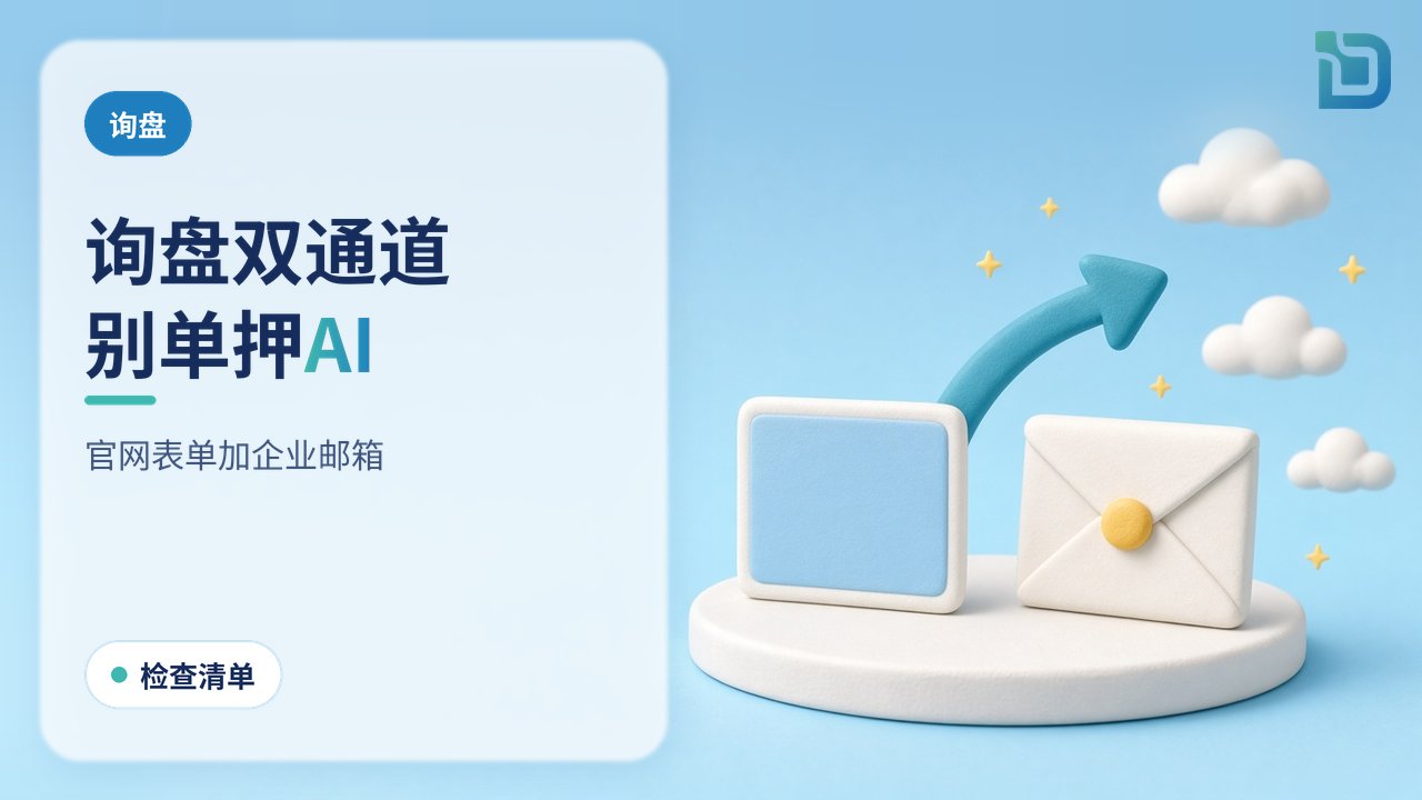 双通道获客：软陶网站卡片与信封并排，中间有备份箭头